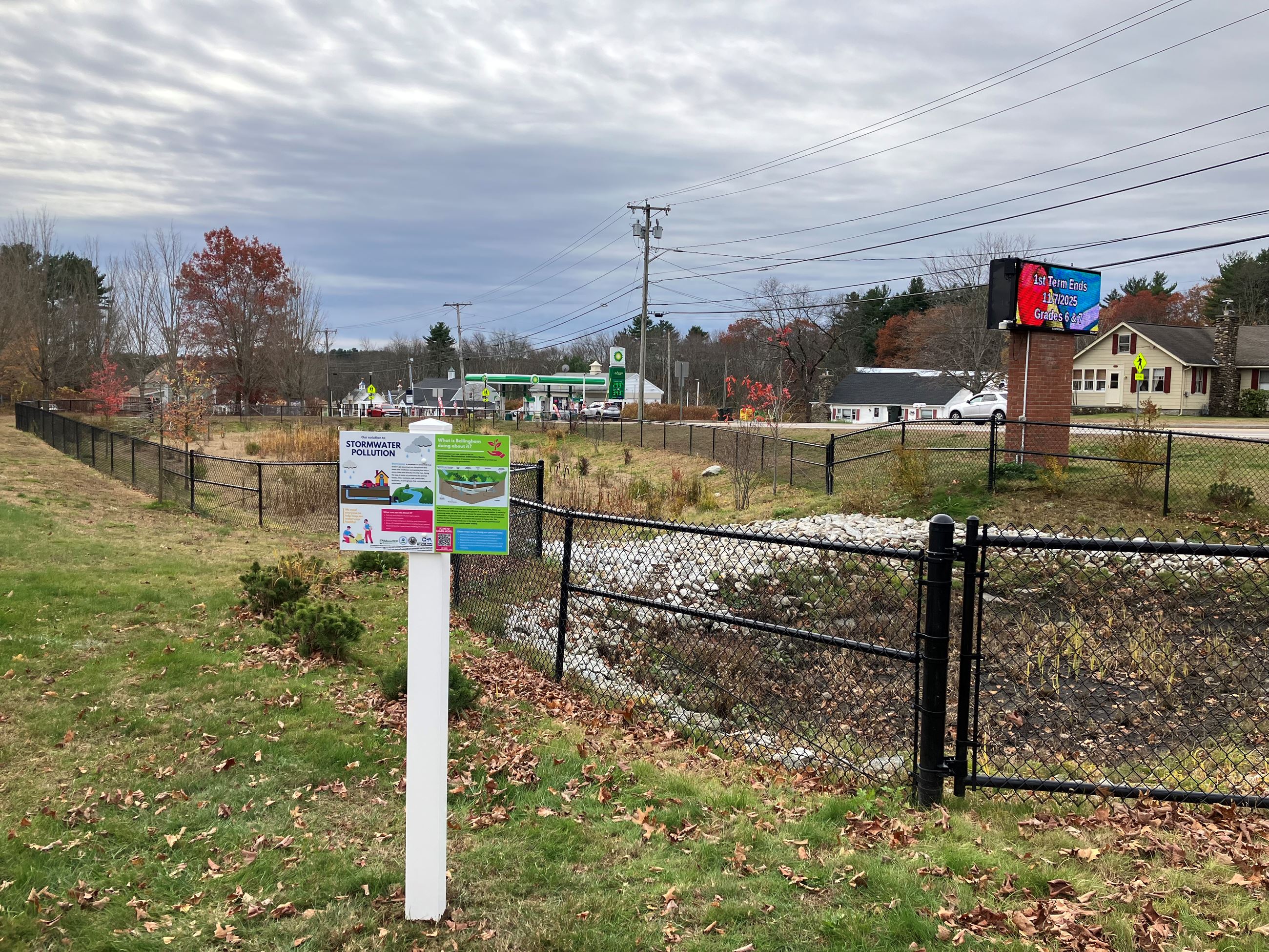 Middle School basin area sign
