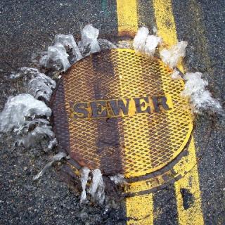 Sewer Manhole Overflowing