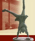 Bellingham Library Statue Executing a Cartwheel